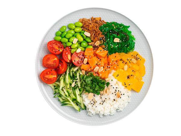 Easy Pizza - Поке с лососем, рисом и апельсином