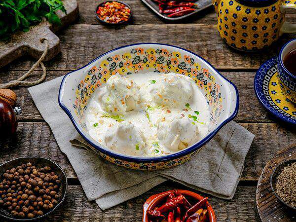 Брынза - Мини-хинкали со страчателлой