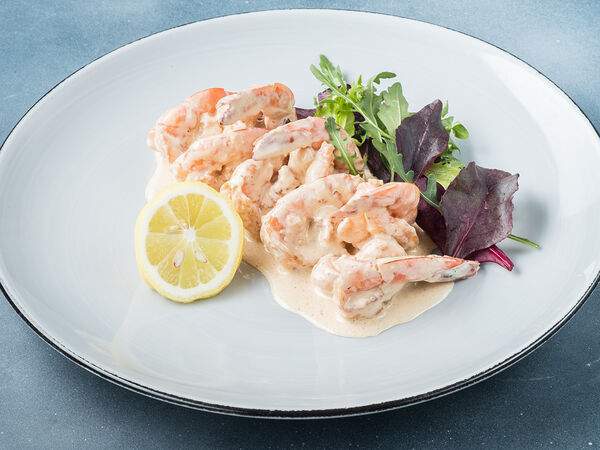 Залив - Тигровые креветки в соусе Самбуко