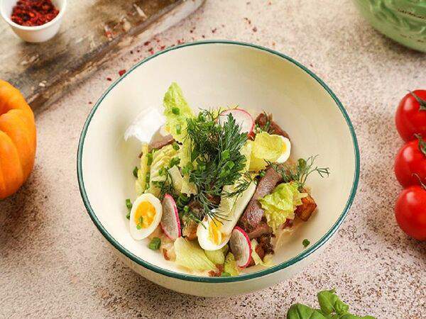 Счастье - Салат с баклажаном и языком