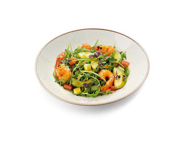 Шоколадница - Салат с авокадо и креветками