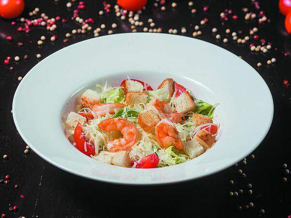 Вкусно Готовится - Цезарь с тигровыми креветками