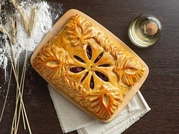 Пироги всем - Русский пирог Брусника и яблоки