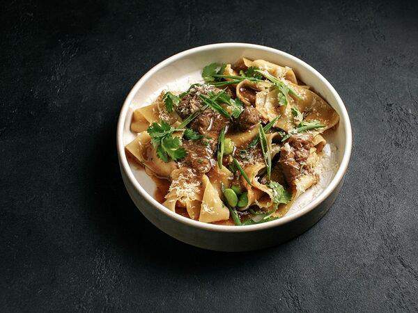 Цукини - Паппарделле с ягненком, томленным в печи