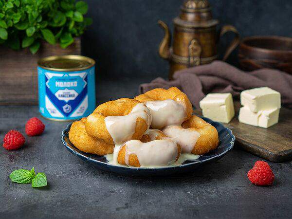 Пончики! Выпекаем на месте - Стандартная порция пончиков со сгущенкой