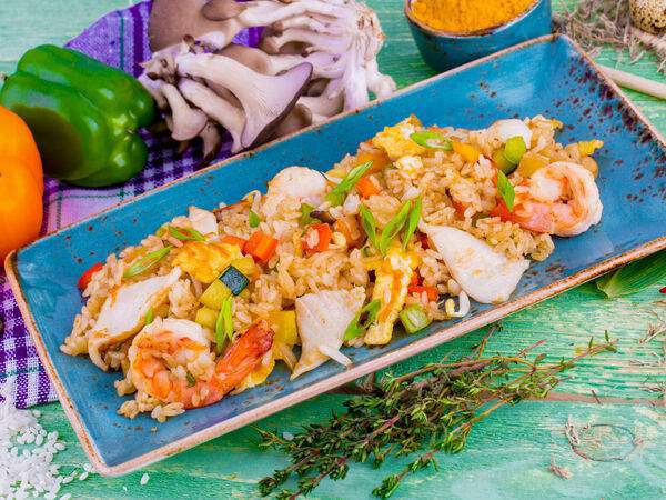 Кафе Nебо - Тепан с морепродуктами