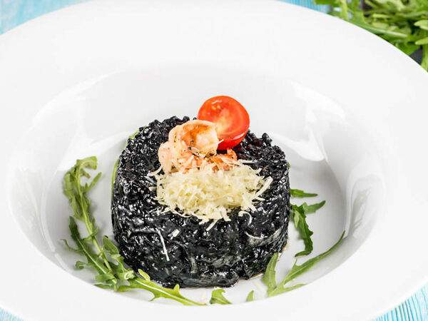 Паста & Пицца - Черное ризотто с морепродуктами