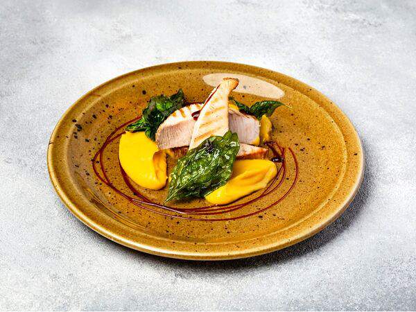 Пшеничный кот - Филе Индейки су-вид с пюре из тыквы и манго