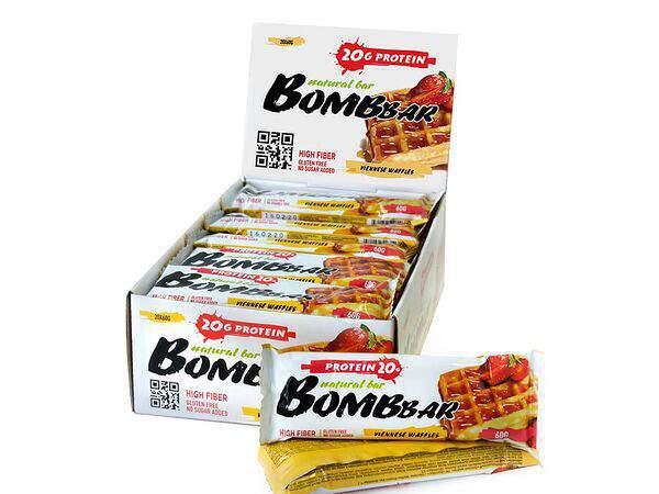 Lazy fox coffee - Батончик протеиновый Венские вафли без сахара Bombbar