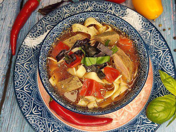 Аджика - Лагман с телятиной