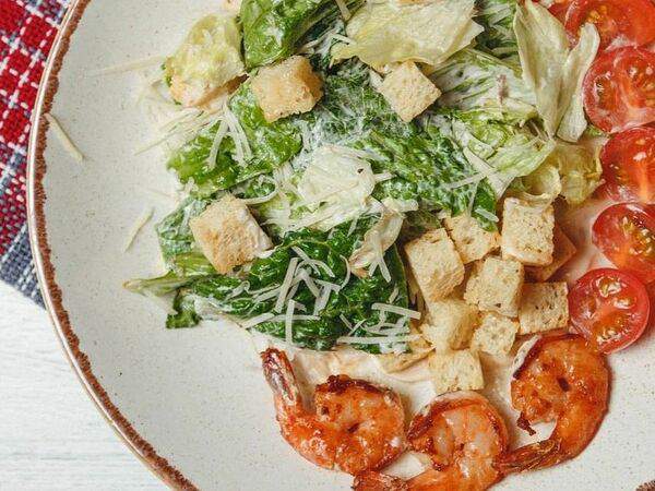 Овертайм - Салат Цезарь с креветками