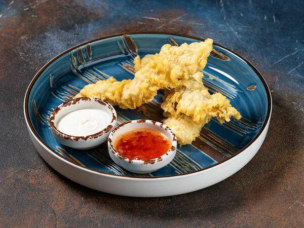 Тема Бар - Рыба в кляре с соусом ранч и сладкий чили