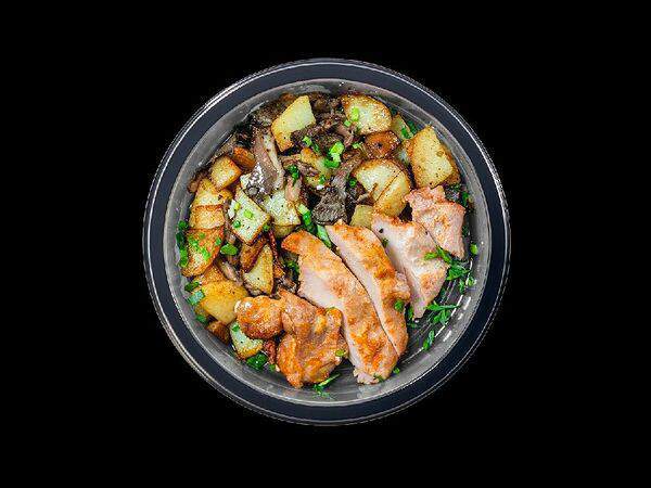 Eattery - Запеченная курица с жареной картошкой и грибами