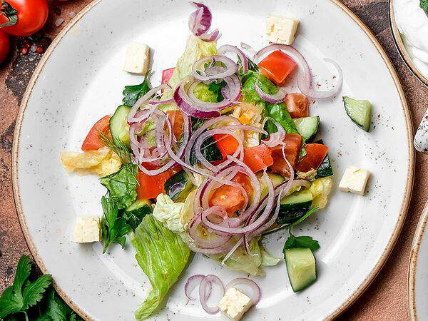 Бакладжан - Салат из овощей с домашним сыром