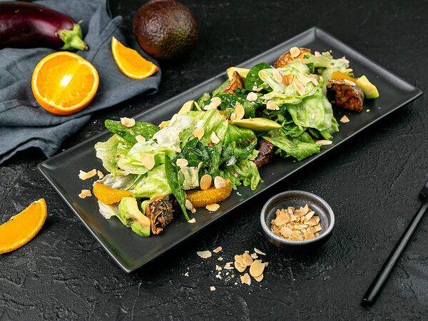 БУБЛИК - Теплый салат с хрустящим баклажаном