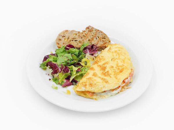 Теплого хлеба - Омлет с лососем