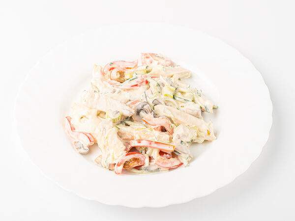 Бахетле - Салат с курицей и овощами в имбирном соусе