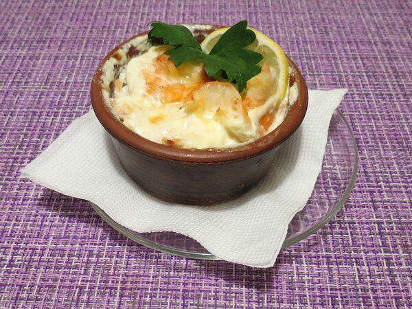 Дом с мезонином - Жульен с семгой и креветками