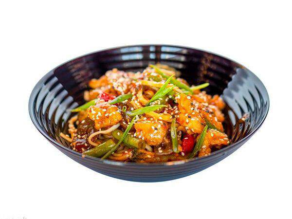 Кимчи - Хрустящая курочка в соусе халапеньо с овощами