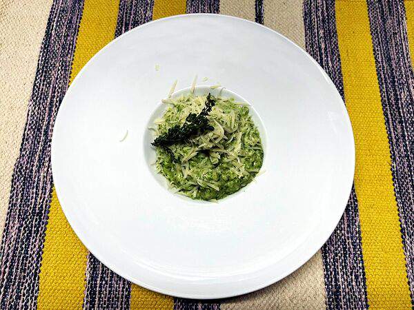 Хата - Ризотто с креветками и шпинатом