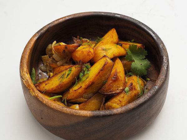 Кинза - Картофель, жаренный с луком