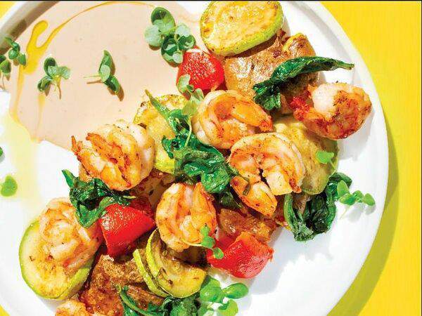 Maccheroni - Креветки жареные с молодым картофелем