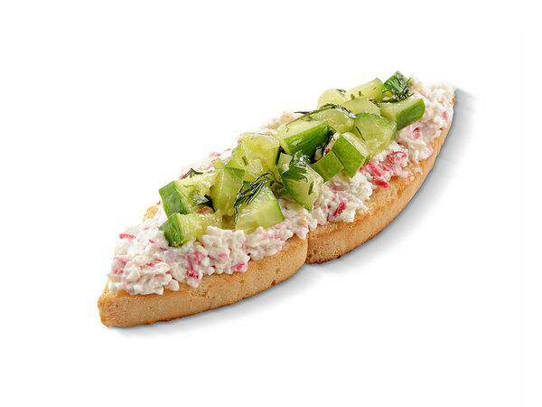 Крошка Картошка - Брускетта с крабовым мясом