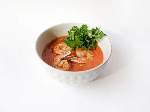 Кафе Ландау - Томатный суп с креветками
