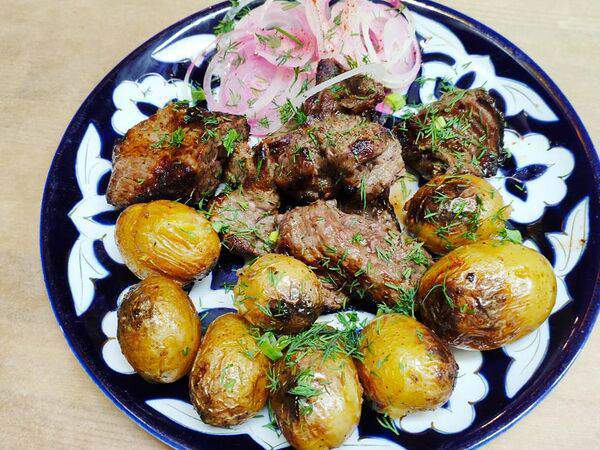 Samsa plov project - Шашлык из телятины с молодым картофелем