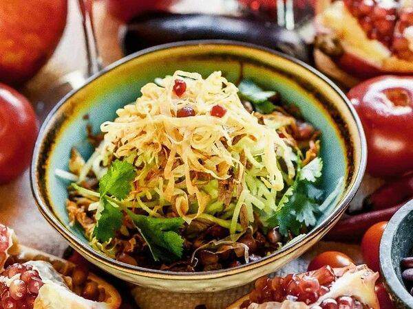 Чучвара, мангал и печи - Салат со сладкой редькой и телятиной