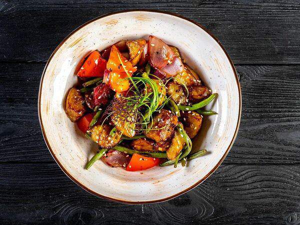 Долина суши - Салат Кисло-сладкий баклажан