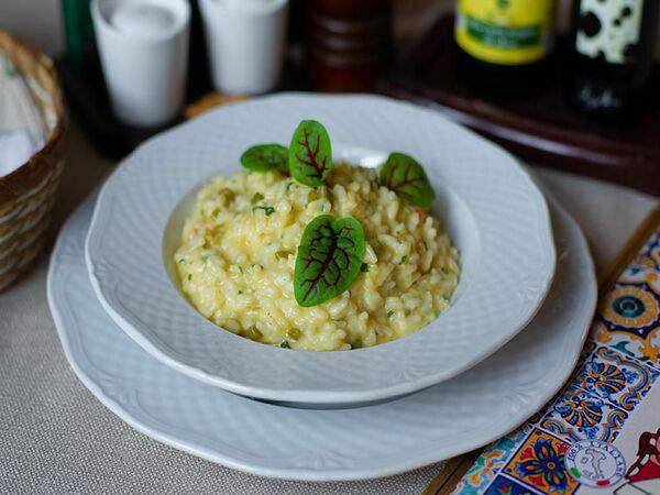 Basilico - Ризотто с креветками и спаржей