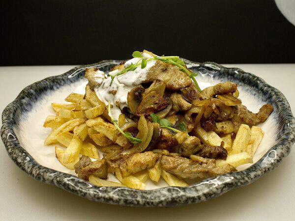 Слонабысъел - Жареха со свининой и грибами