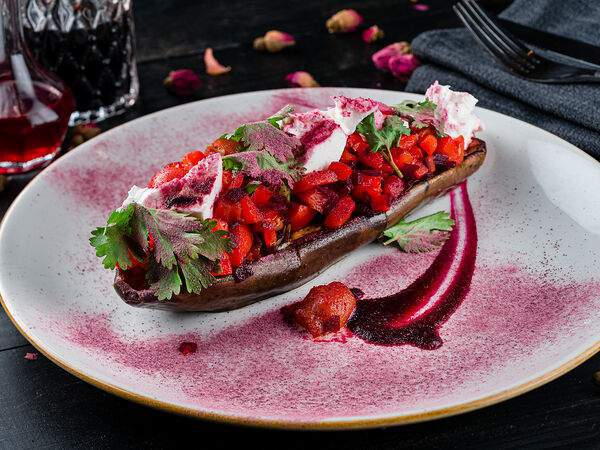 Березка - Печеный баклажан с козьим сыром