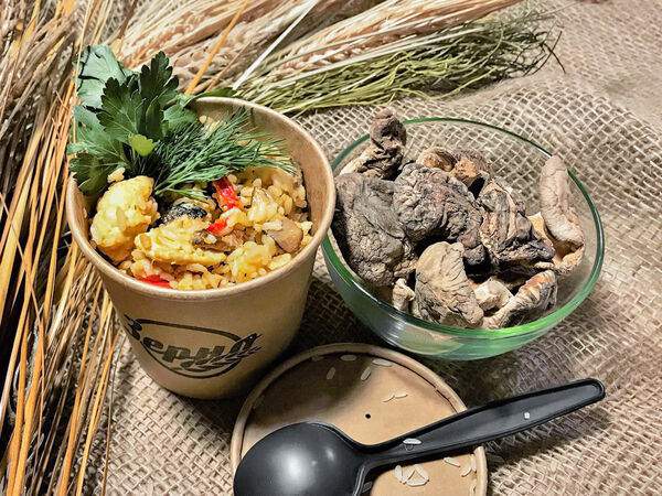 Зерно - Каша рисовая на кокосовом молоке с цыпленком и шиитаке