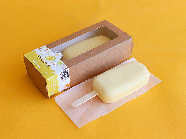 Натуральное мороженое Creme & Caramel - Лимонное эскимо в шоколаде с юзу