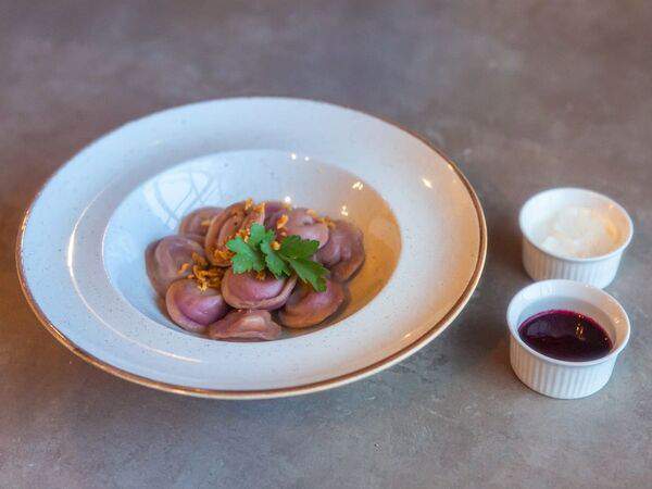 Fix Еда - Домашние фиолетовые пельмени с креветками