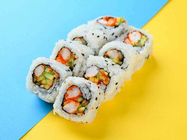 Мох - Тигровая креветка, икра тобико, авокадо, № 230