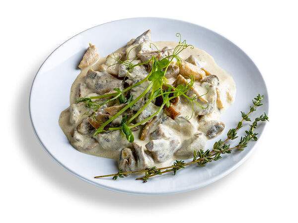 Ред-Буфет - Фрикасе с грибами (из куриного филе в сливочном соусе)