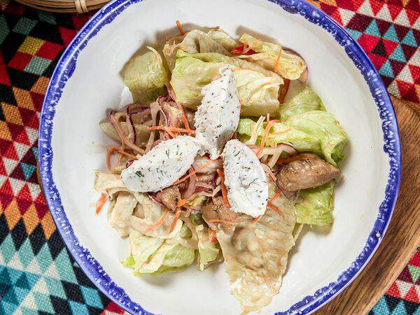 Алазани - Салат с творожными кнели