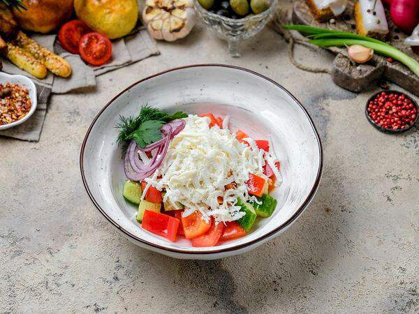 #МамаДома - Салат из свежих овощей и брынзы