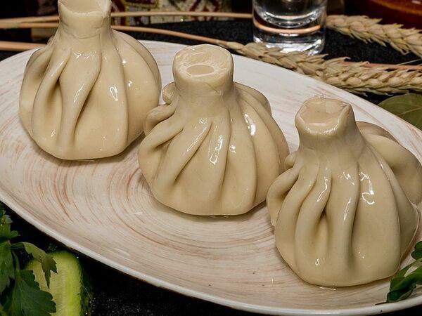 На дровах - Хинкали со шпинатом