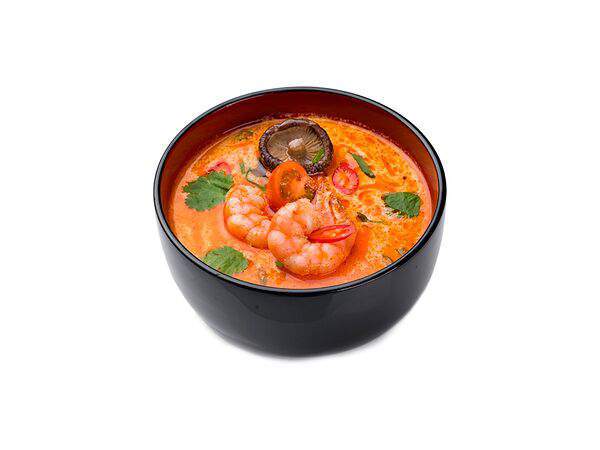 Пицца №1 - Суп Том ям сливочный с тигровыми креветками