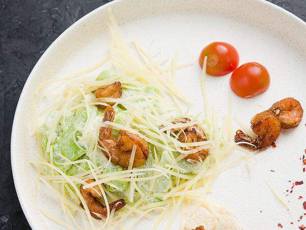 Хачапури и хинкали - Цезарь с креветками