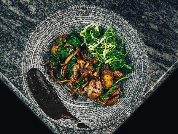 Novo. Ресторан современной русской кухни - Жареный картофель-мини с лесными грибами