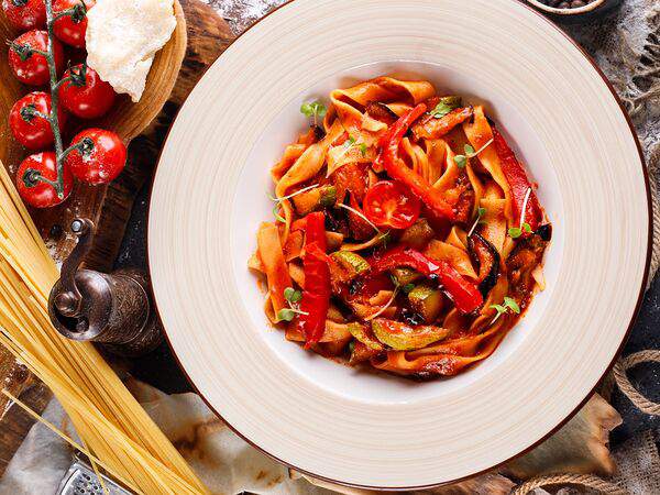 Фьюжн - Тальятелле с печеными овощами