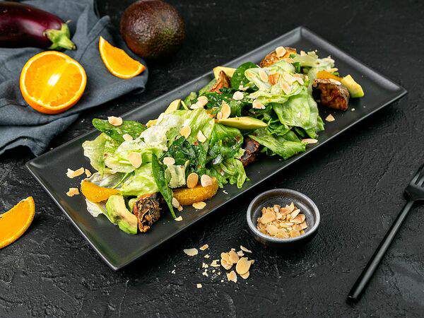 БУБЛИК - Теплый салат с хрустящим баклажаном