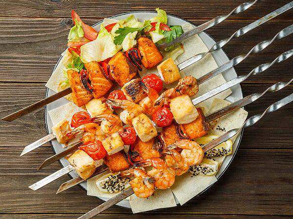 Чучвара, мангал и печи - Ассорти шашлыков из морепродуктов