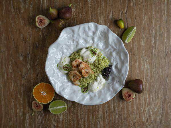 Капитал - Птитим с хвостами лангустин и сыром страчателла