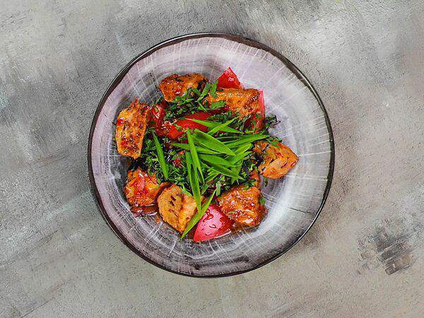 Джон & Джоли - Теплый салат с баклажанами